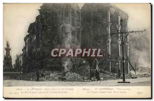 Ansichtskarte AK Belgique Anvers Coin des rues du peuple et des Gueux apres le bombardement