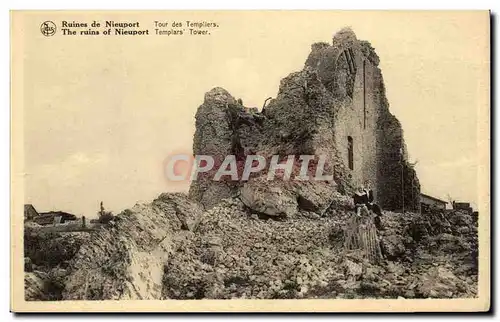 Cartes postales Belgique Ruines de Nieuport Tour des templiers