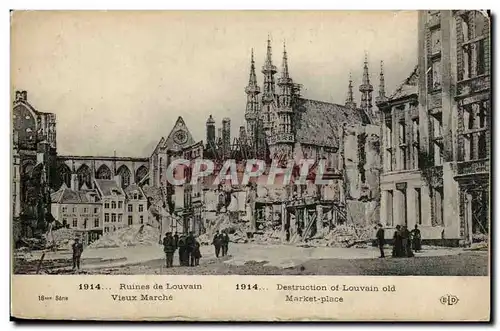 Cartes postales Belgique Ruines de Louvain Vieux marche