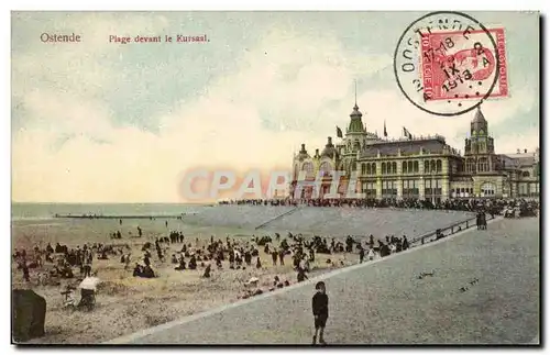 Cartes postales Belgique Ostende Plage devant le Kursaal