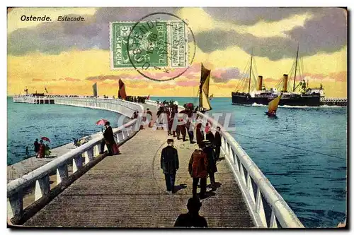 Cartes postales Belgique Ostende Estacade