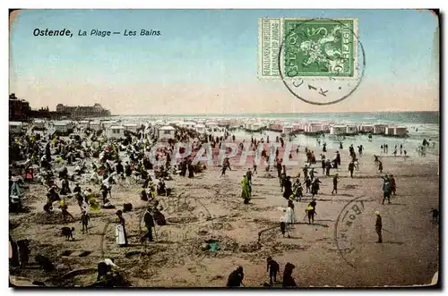 Cartes postales Belgique Ostende La plage Les bains