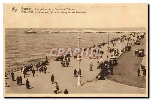 Ansichtskarte AK Belgique Ostende Vue generale de la digue vers l&#39estacade