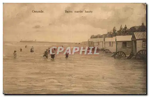 Ansichtskarte AK Belgique Ostende Bains maree haute