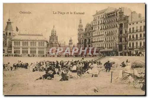 Ansichtskarte AK Belgique Ostende La plage et le kursaal