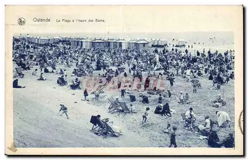 Ansichtskarte AK Belgique Ostende La plage a l&#39heure des bains