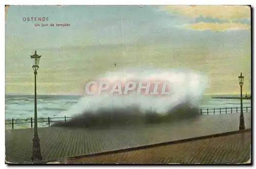 Cartes postales Belgique Ostende Un jour de tempete