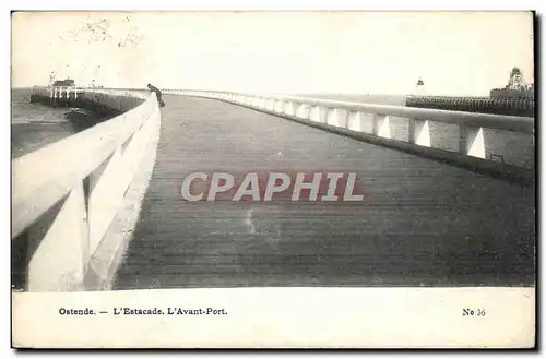 Cartes postales Belgique Ostende L&#39estacade l&#39avant port