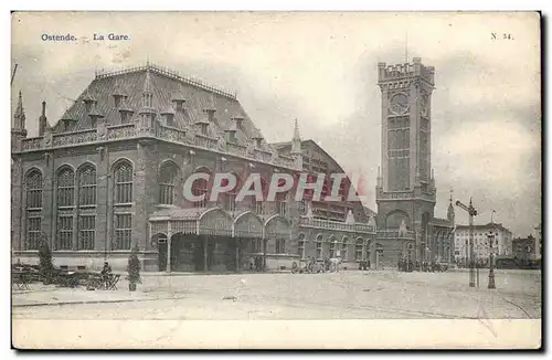 Ansichtskarte AK Belgique Ostende La gare