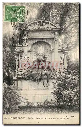 Cartes postales Belgique Bruxelles Ixelles Monument de Charles de Coster