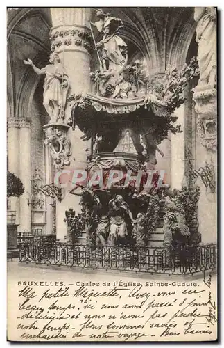 Cartes postales Belgique Bruxelles Chaire de l&#39eglise Sainte Gudule