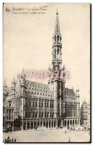 Cartes postales Belgique Bruxelles La grand place Hotel de ville