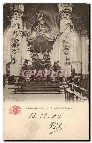 Cartes postales Belgique Bruxelles Eglise Ste Gudule (la chaire)
