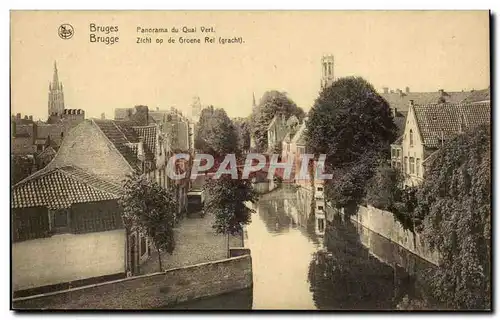 Cartes postales Belgique Bruges Panorama du quai Vert