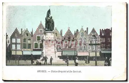 Ansichtskarte AK Belgique Bruges Statue Breydel et De Coninck