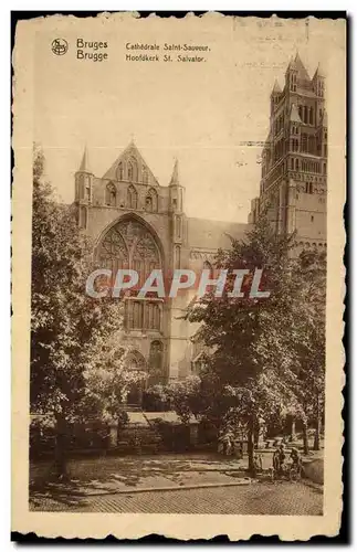 Ansichtskarte AK Belgique Bruges Cathedrale Saint Sauveur