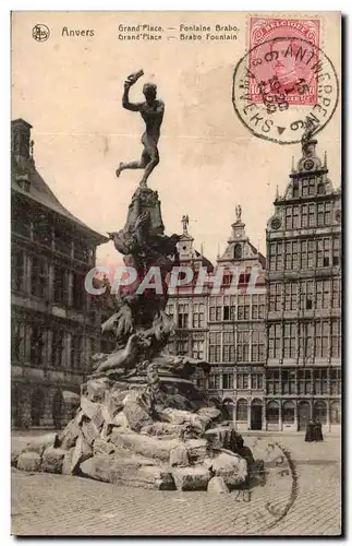 Belgique - Belgien - Belgium - Anvers - Antwerpen - Garnd Place - Fontaine Brabo - Ansichtskarte AK