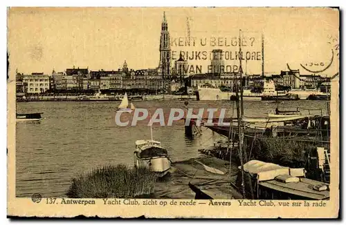Belgique - Belgien - Belgium - Anvers - Antwerpen - Yacht Club zicht op de reede vue sur la rade - C