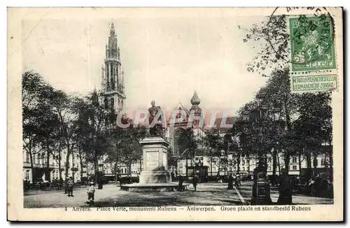 Belgique - Belgien - Belgium - Anvers - Antwerpen - Place Verte monument Rubens - Cartes postales