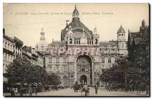 Belgique - Belgien - Belgium - Anvers - Antwerpen - Gare Centrale Avenue de Keyser - Cartes postales