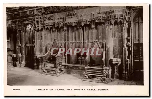 Grande Bretagne Great BRitain Ansichtskarte AK London Londres Coronation chairs Westminster abbey