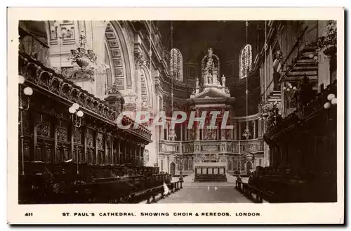 Grande Bretagne Great BRitain Ansichtskarte AK London Londres St paul&#39s Showing choir and reredos