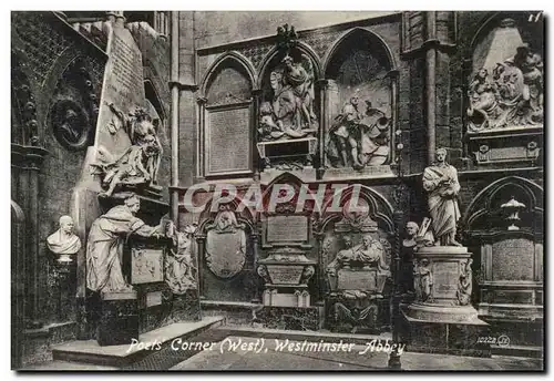 Grande Bretagne Great BRitain Ansichtskarte AK London Londres Poets corner (West) Westminster abbey