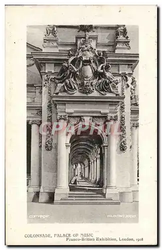 Grande Bretagne Great britain Cartes postales Franco British exhibition London 1908 Colonnade Palace of music