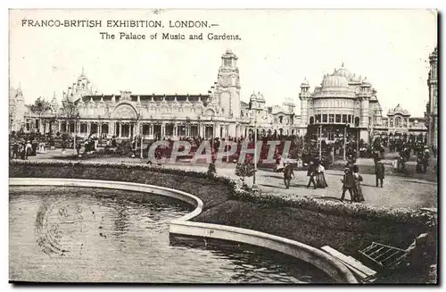 Grande Bretagne Great britain Cartes postales Franco British exhibition London 1908 The palace of Music and gard