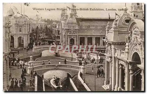 Grande Bretagne Great britain Cartes postales Franco British exhibition London 1908 Western lagoon bridges