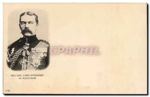 Grande Bretagne Great britain Cartes postales Major general Kitchener of Karthoum (Soudan Sudan militaria)