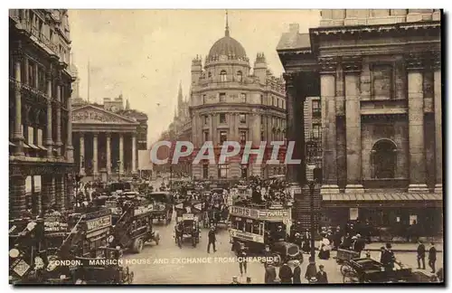 Grande Bretagne Great Britain Cartes postales London Mansion house and exchange from cheapside