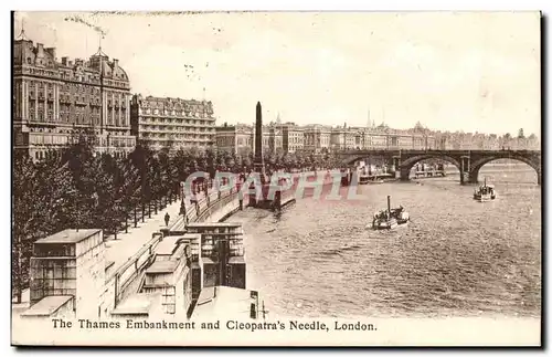 Grande Bretagne Great Britain Ansichtskarte AK London The Thams Embankment and Cleopatra&#39s needle (Cleopatre)