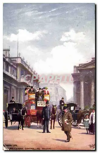 Grande Bretagne Great Britain Cartes postales London Policeman controlling traffic (police)