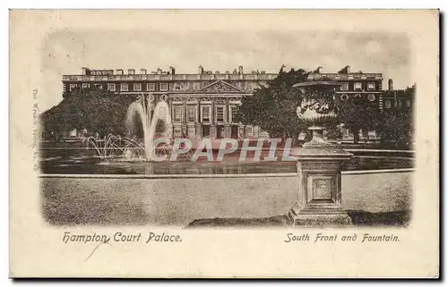 Grande Bretagne Great Britain Ansichtskarte AK London Hampton court palace South front and fountain