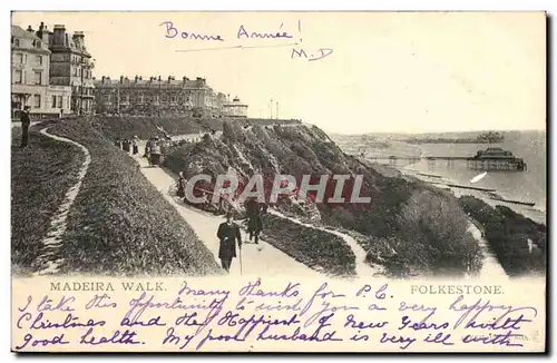 Grande Bretagne Great BRitain Cartes postales Madeira walk Folkestone