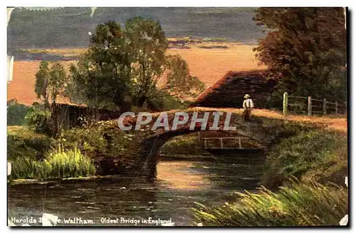 Grande Bretagne Great BRitain Ansichtskarte AK oldest Bridge in England Waltham