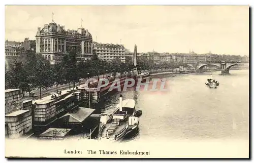 Grande Bretagne Great Britain Ansichtskarte AK Londres London The Thames Embankment