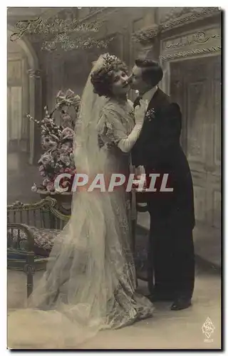 Fantaisie - Couple - Mariage - marriage - wedding - Felicitations Sinceres - Dedort - Ansichtskarte AK