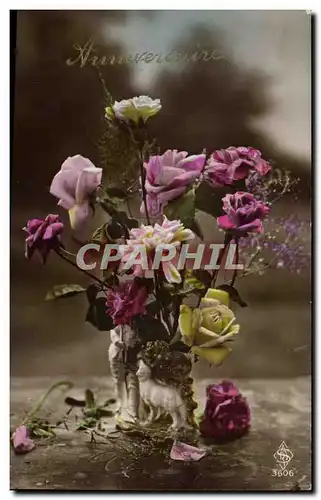 Fantaisie - Anniversaire - Bouquet des Roses - Ansichtskarte AK