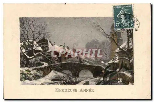 Fantaisie - Heureuse Annee - Village sous Neige - - Ansichtskarte AK