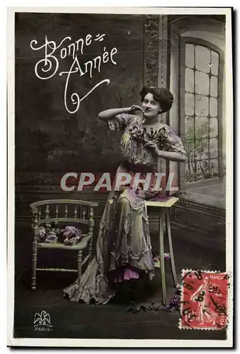 Fantaisie - Femme - Bonne Annee - jolie robe - style - fashion - Cartes postales