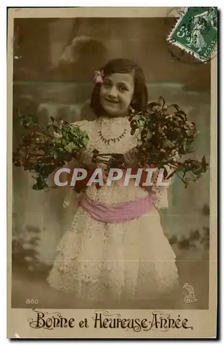 Fantaisie - Enfants avec jolie robe et muguet - child with lace dress and lily of the valley - Ansichtskarte AK