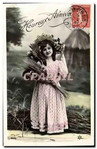 Fantaisie - Enfant - Jolie Enfant et ble - Darling child with bouquet of wheat - - Ansichtskarte AK -
