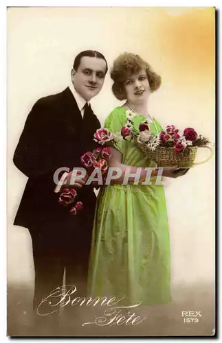Fantaisie - Couple - Bonne Fete - Cartes postales