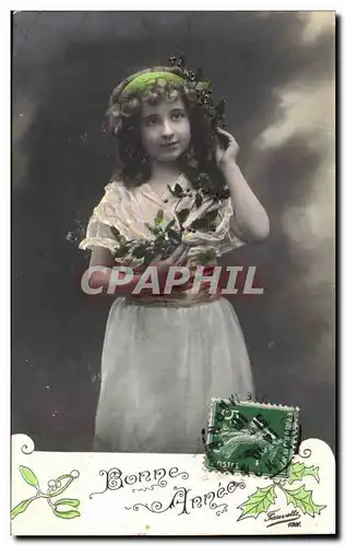 Fantaisie - Enfant - Bonne Annee - Sweet child with flowing curls - Cartes postales