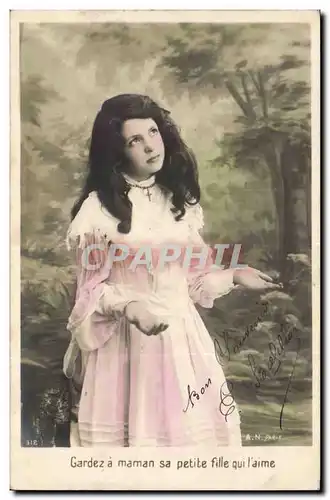 Fantaisie - Enafnt - Gardez a Maman sa petite fille qui j&#39aime - breathtaking little girl - Cartes postales