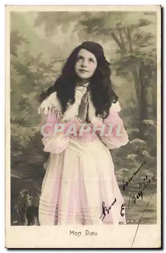 Fantaisie - Enfant - Mon Dieu - breathtaking little girl - Ansichtskarte AK