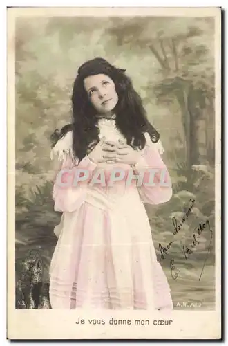 Fantaisie - Enfant - Je Vous donne mon coeur - breathtaking little girl - Cartes postales