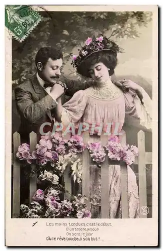 Fantaisie - Couple - Les Mains tendues c&#39est le debut - Cartes postales